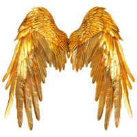 AI generated Golden wings ornament isolated on a transparent background png