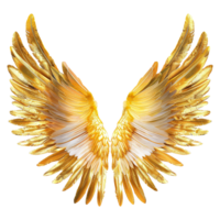 AI generated Golden wings ornament isolated on a transparent background png