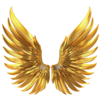 AI generated Golden wings ornament isolated on a transparent background png