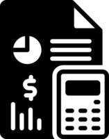 Solid black icon for accounting vector
