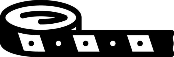 Solid black icon for tape vector