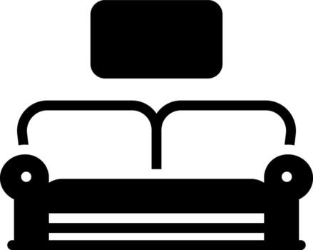 Vector solid black icon for sofa