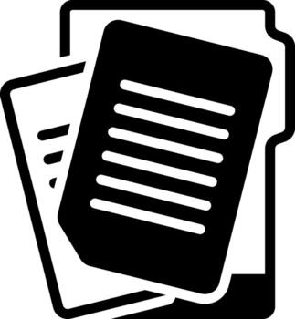 Solid black icon for document vector