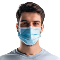 AI generated Man wear face mask png isolated on transparent background