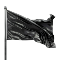 AI generated Blank black flag waving isolated on transparent background png