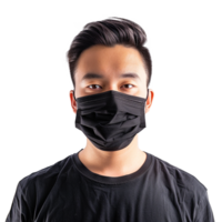 AI generated Man wear face mask png isolated on transparent background