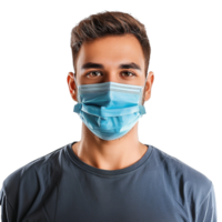 AI generated Man wear face mask png isolated on transparent background