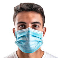 AI generated Man wear face mask png isolated on transparent background