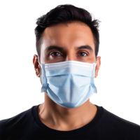 AI generated Man wear face mask png isolated on transparent background