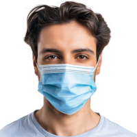 AI generated Man wear face mask png isolated on transparent background