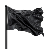 AI generated Blank black flag waving isolated on transparent background png