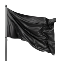 AI generated Blank black flag waving isolated on transparent background png