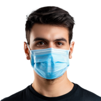 AI generated Man wear face mask png isolated on transparent background