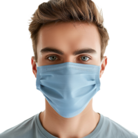 AI generated Man wear face mask png isolated on transparent background