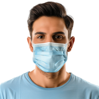 AI generated Man wear face mask png isolated on transparent background