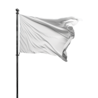 ai gegenereerd blanco wit vlag golvend geïsoleerd Aan transparant achtergrond png
