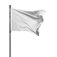 ai généré Vide blanc drapeau agitant isolé sur transparent Contexte png