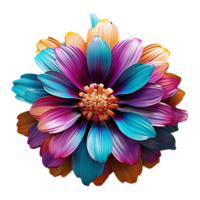 AI generated 3d style colorful flower isolated on transparent background png