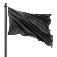 AI generated Blank black flag waving isolated on transparent background png