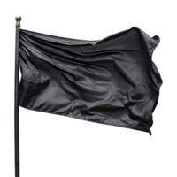 AI generated Blank black flag waving isolated on transparent background png