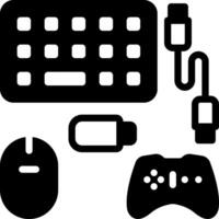 Vector solid black icon for peripherals