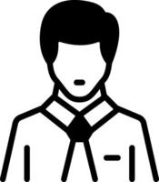 Solid black icon for employee vector