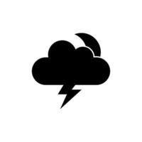 a black and white cloud with a lightning bolt vector