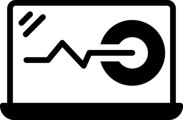 Solid black icon for monitoring