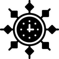 Solid black icon for clock vector