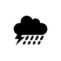 a black and white icon of a cloud with a lightning bolt vector