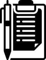 Vector solid black icon for note