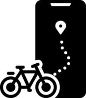 Solid black icon for route vector