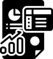 Solid black icon for sales data vector