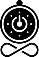 Solid black icon for infinite time vector