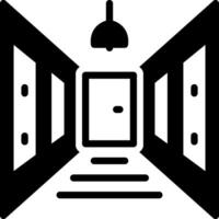 Vector solid black icon for corridor