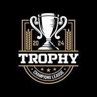 Trophy Tournament Badge Logo Design Vector Template