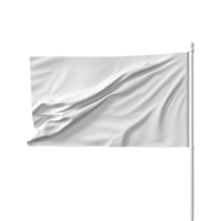 AI generated Blank white flag waving isolated on transparent background png