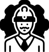 Solid black icon for worker vector