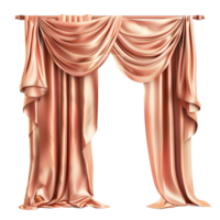 AI generated Silk curtain png isolated on transparent background