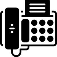 Solid black icon for fax vector