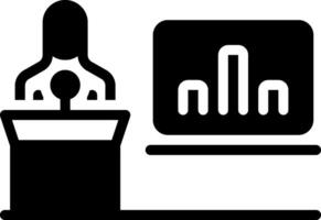 Solid black icon for presentation vector