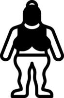 Vector solid black icon for chubby