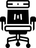 Solid black icon for chair vector