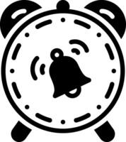 Solid black icon for alarm alert vector