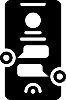 Solid black icon for message vector