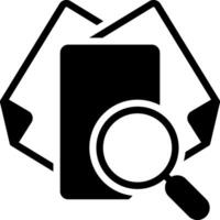 Solid black icon for research vector