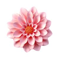 ai genererad 3d stil färgrik blomma isolerat på transparent bakgrund png