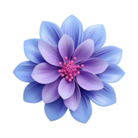 ai gerado 3d estilo colorida flor isolado em transparente fundo png