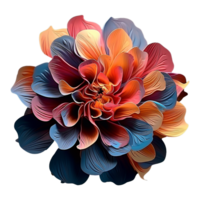 ai generiert 3d Stil bunt Blume isoliert auf transparent Hintergrund png