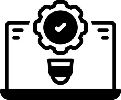 Solid black icon for solution vector